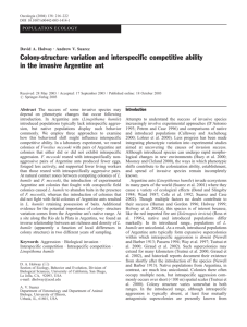 Colony-structure variation and interspecific competitive ability in the