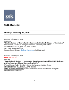 February 22, 2016 - Salk Institute for Biological Studies