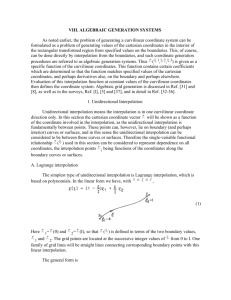 VIII. ALGEBRAIC GENERATION SYSTEMS As noted earlier, the