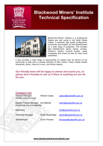 Blackwood Miners' Institute Technical Specification