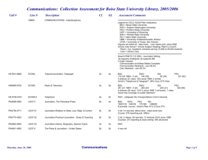 Communications Interdisciplinary Report