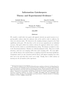 Information Gatekeepers: Theory and Experimental Evidence