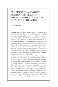 pre-dispute mandatory arbitration clauses - WLU