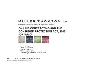 on-line contracting and the consumer protection act, 2002