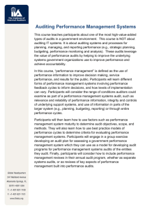 Auditing Performance Management Systems
