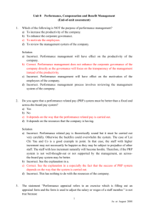 Unit 8 Performance, Compensation and Benefit Management (End