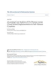 eLearning Cost Analysis of On-Premise versus Cloud