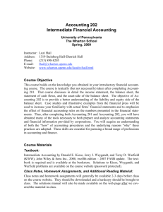 Accounting 202 Intermediate Financial Accounting