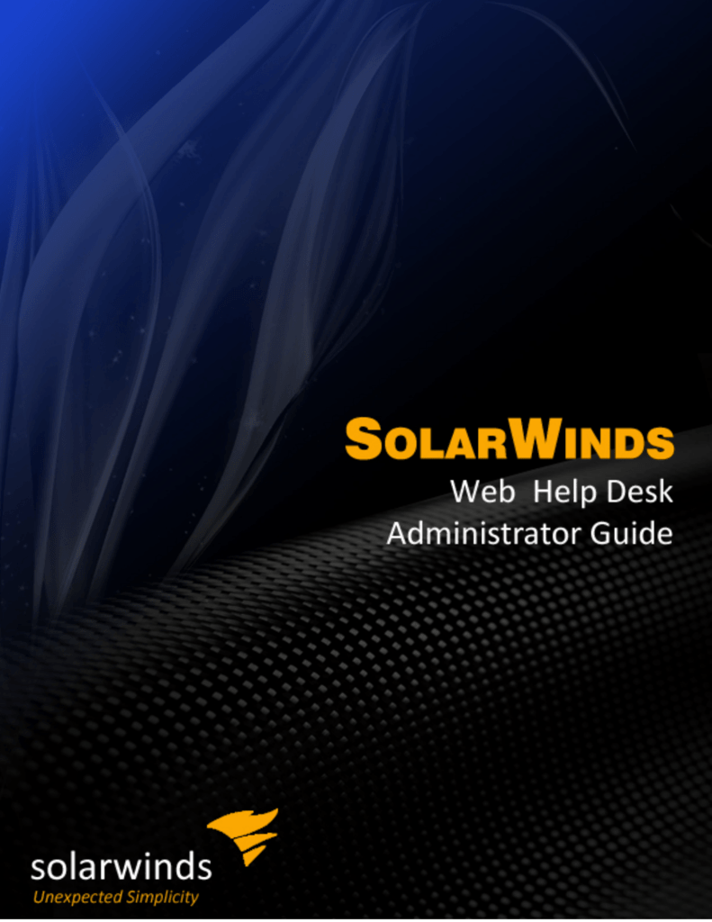 Solarwinds Web Help Desk Admin Guide