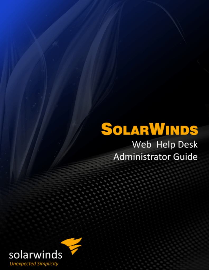 SolarWinds Web Help Desk Admin Guide