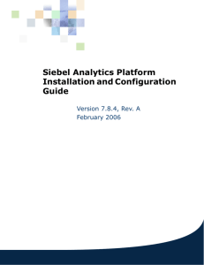 Siebel Analytics Platform Installation and Configuration