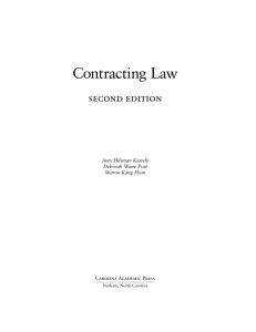 Cont ract i ng Law - Carolina Academic Press