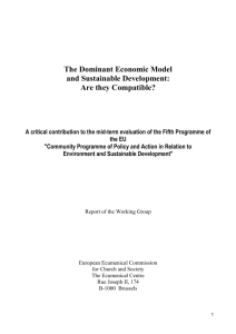 The Dominant Economic Model and Sustainable - CEC-CSC