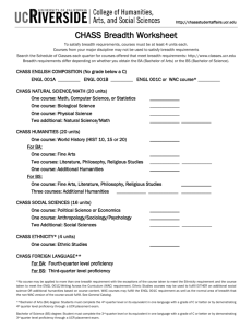 CHASS Breadth Worksheet - CHASS Student Academic Affairs