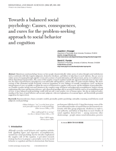 Towards a balanced social psychology