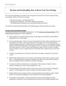 Revision and Proofreading: How to Revise Your Own Writing