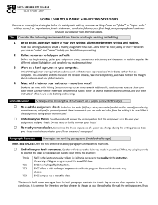 GOING OVER YOUR PAPER: SELF