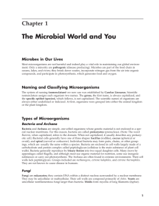 Chapter 1 The Microbial World and You