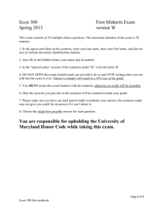 Econ 300 First Midterm Exam Spring 2013 version W You are