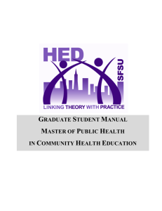 graduate student manual master of public health in community