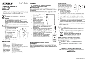 User's Guide Continuity Tester Pro Model CT20