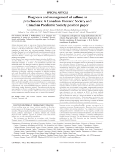 Diagnosis and management of asthma in preschoolers: A Canadian