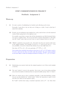 Assignment 2 Postmortem - STEP Correspondence Course