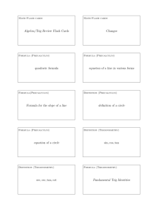 Flash cards for Math 142