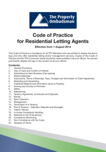 Code of Practice for Residential Letting Agents