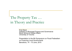 The Property Tax … in Theory and Practice