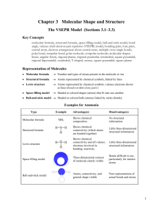 Chapter 3 Molecular Shape and Structure The VSEPR Model