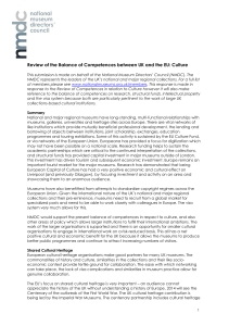 NMDC response to the EU Balance of Competences Review: Culture