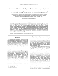 Measurements of Foot Arch in Standing, Level Walking, Vertical