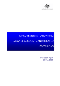 Discussion Paper - Improvements to Running Balance Accounts and