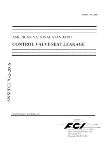 CONTROL VALVE SEAT LEAKAGE