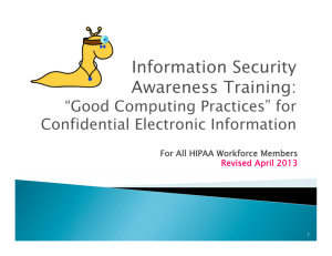 HIPAA "Security Rule Overview" - Information Technology Services