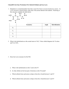 Chem201X In-Class Worksheet #12: Hybrid Orbitals and Gas Laws