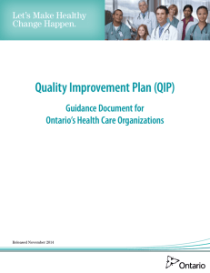 Quality Improvement Plan (QIP)