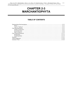 Chapter 2-3 Marchantiophyta - Bryophyte Ecology