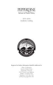 2015–2016 Academic Catalog - Pepperdine University School of