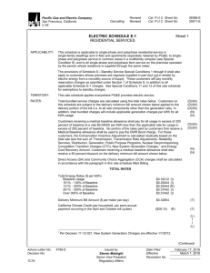 ELECTRIC SCHEDULE E-1 Sheet 1 RESIDENTIAL SERVICES