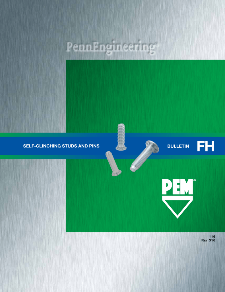 FHS-832-5 Type FH/FHS/FHA Unified Pem Self-Clinching Threaded Studs