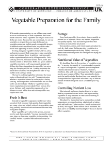 Vegetable Preparation for the Family