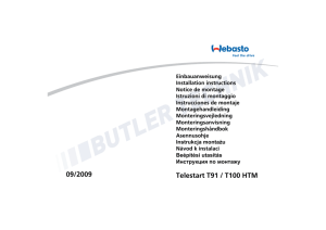 Webasto Telestart T91 T100 HTM Installation