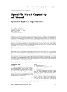 Specific Heat Capacity of Wood