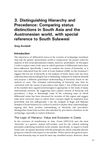 3. Distinguishing Hierarchy and Precedence: Comparing status