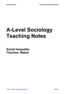 Social Inequality: Theories: Weber