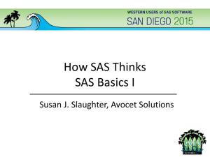 How SAS Thinks: SAS Basics I