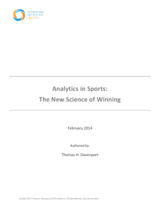 Analytics in Sports: The New Science of Winning