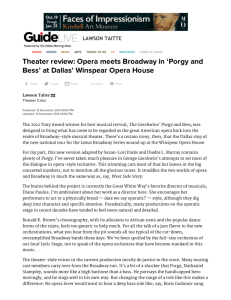 Theater review: Opera meets Broadway in 'Porgy